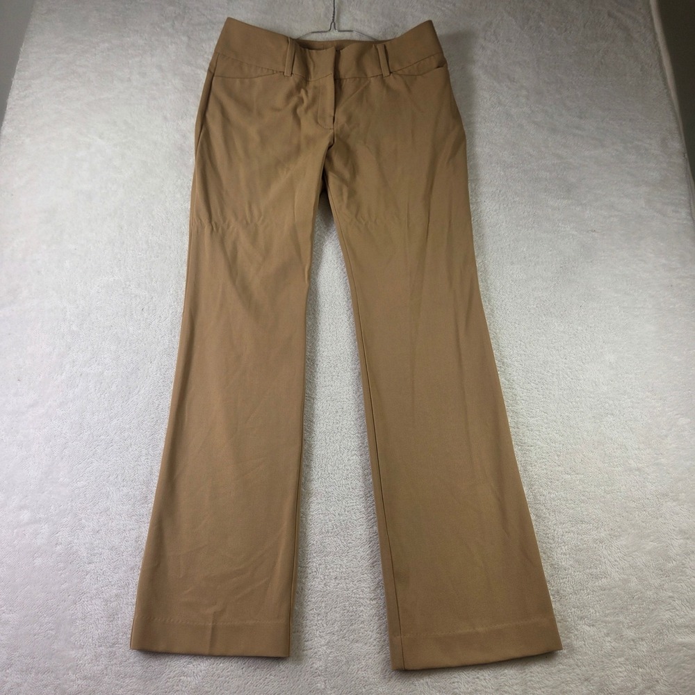 New York & Company 7th Avenue Tan Bootcut Dress Pants Womens Size 8 Camel Brown